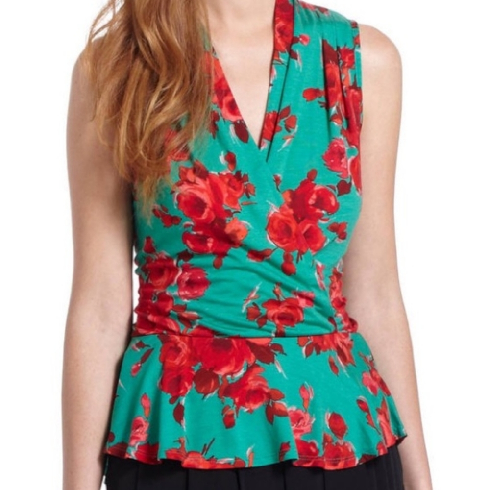 Anthropologie Red Floral Tank Top - Picture 4 of 6